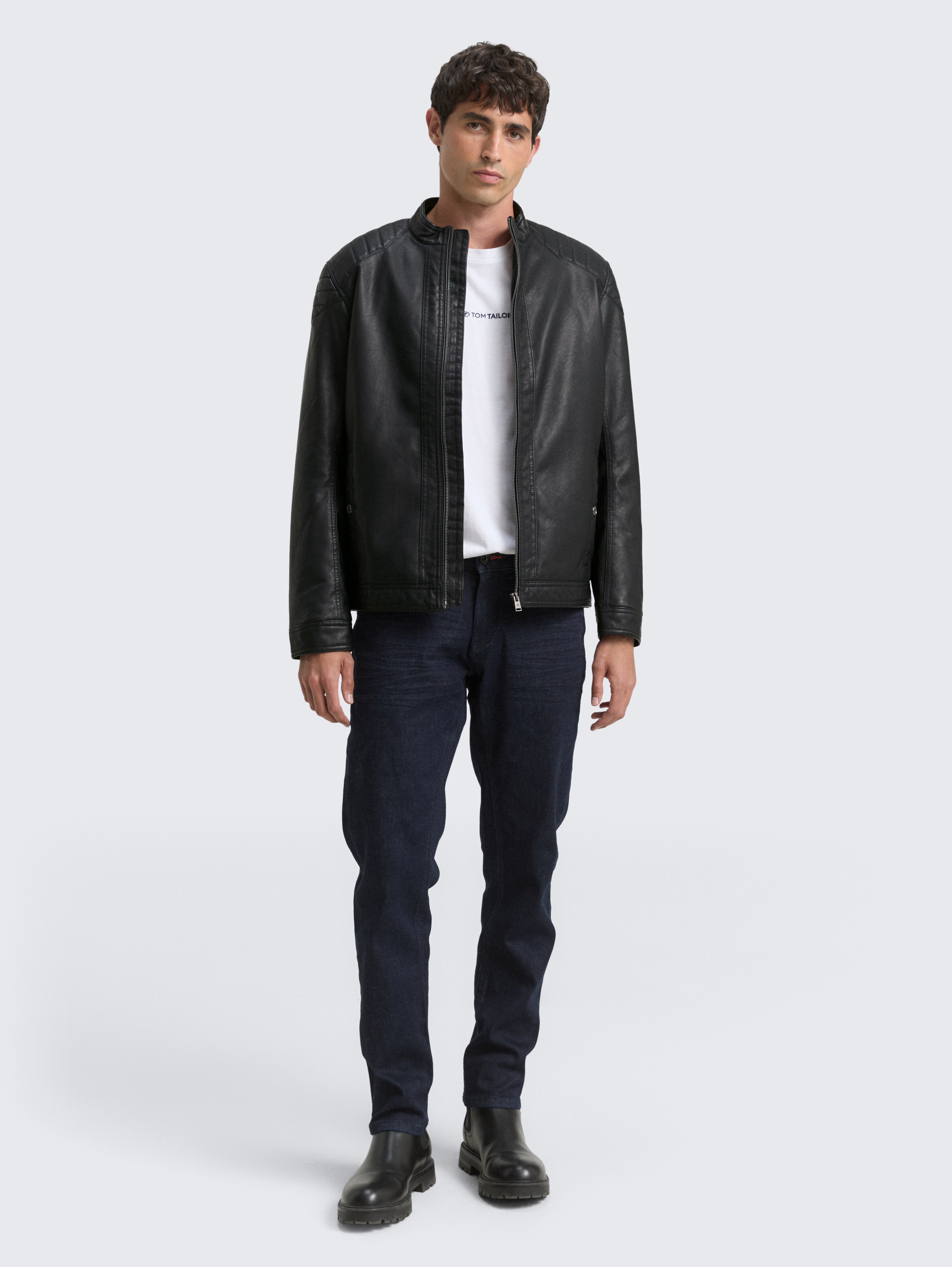 Faux leather biker jacket by Tom Tailor