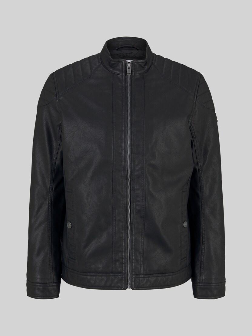 Veste de motard en simili cuir par Men, Black