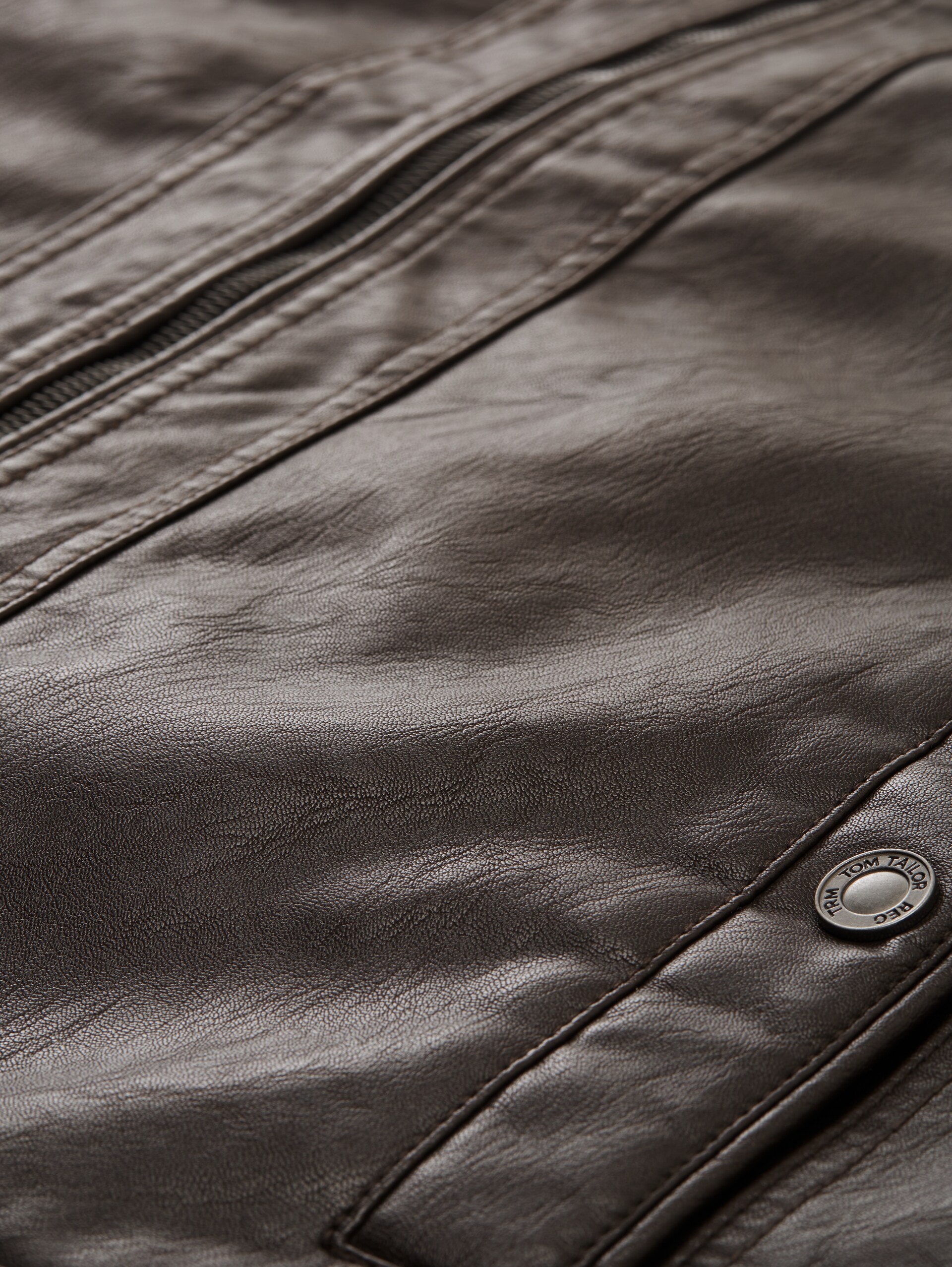 Bikerjacke aus Kunstleder - espresso brown fake leather - Produkt-Detail-Ansicht