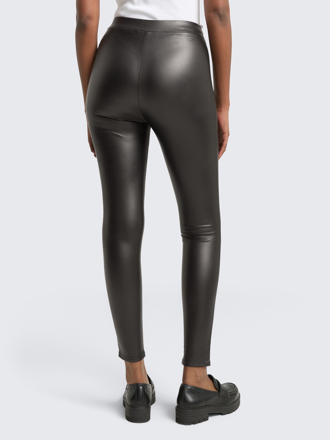 Leggings in Lederoptik - deep black