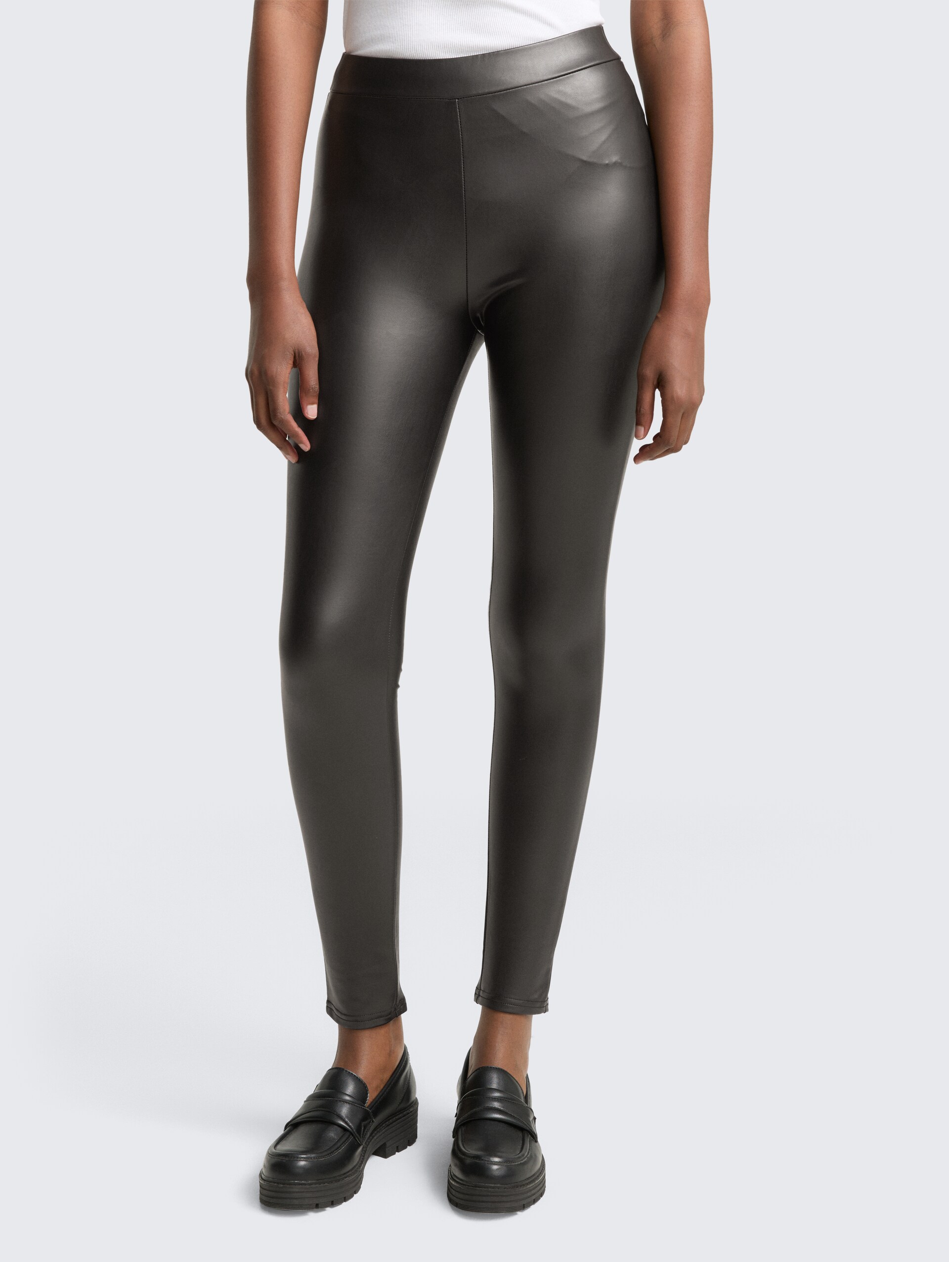 Leggings in Lederoptik - deep black