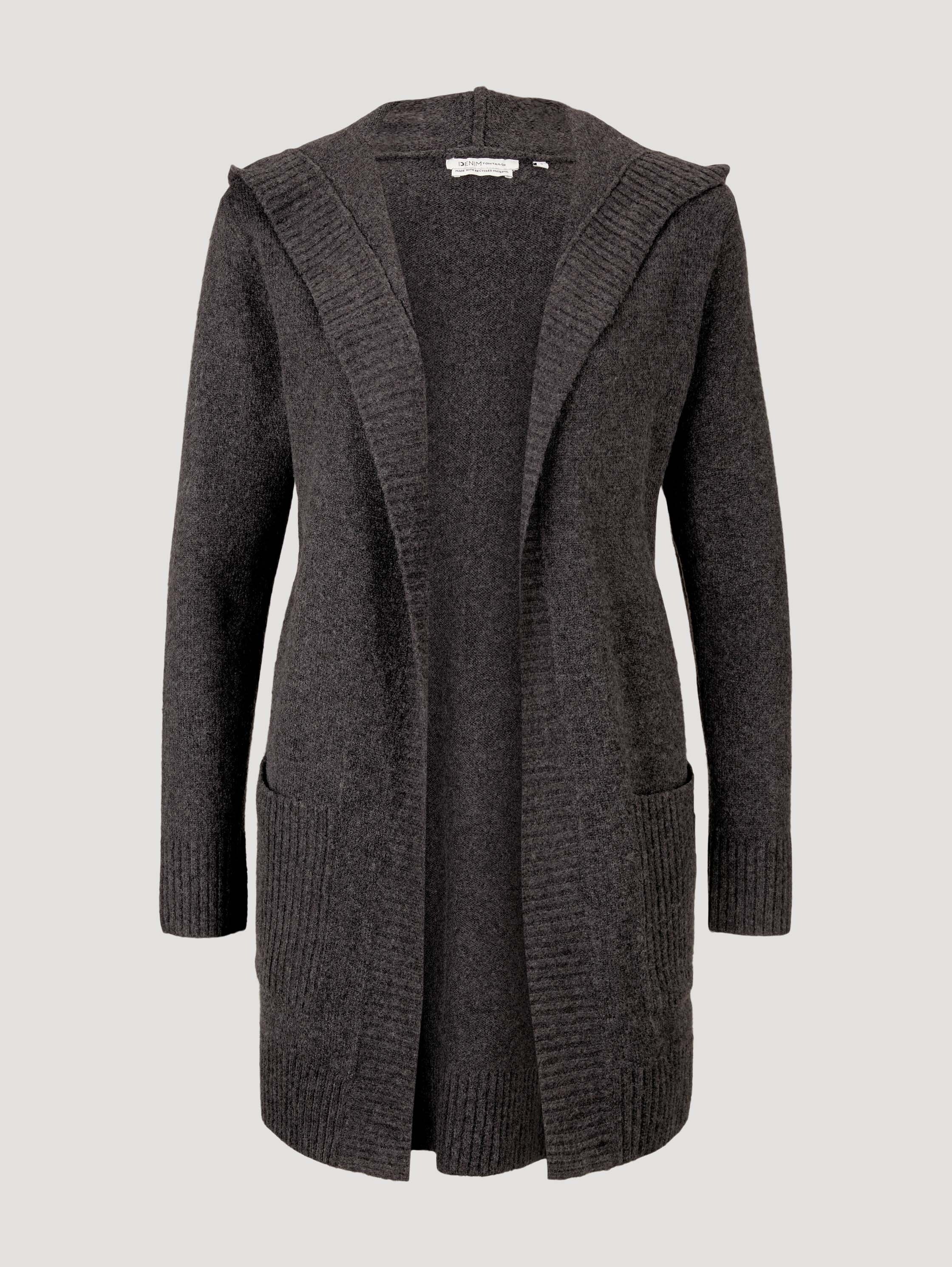 Cardigan mit recyceltem Polyester - Shale Grey Melange