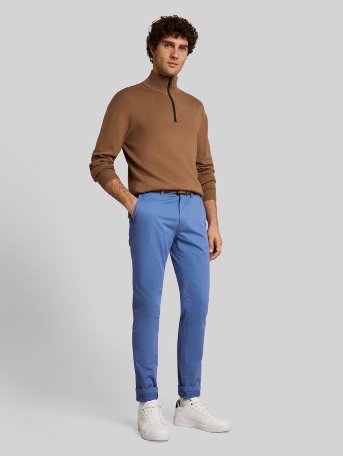 Pantalon chino slim avec ceinture par Denim Male, Rating Blue