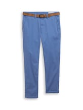Niet geselecteerd, Slim-fit chino met riem door Tom Tailor, blauw