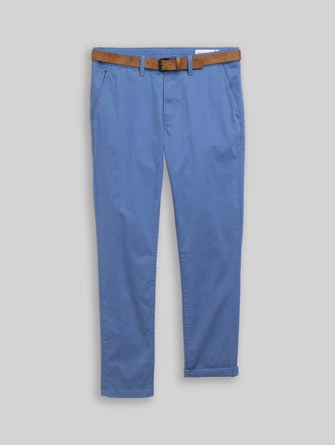 Slim Chino Hose mit Gürtel von Denim Male, Rating Blue