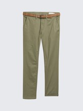 Slim Chino Hose mit Gürtel - tree moss green - Vorder-Produkt-Ansicht