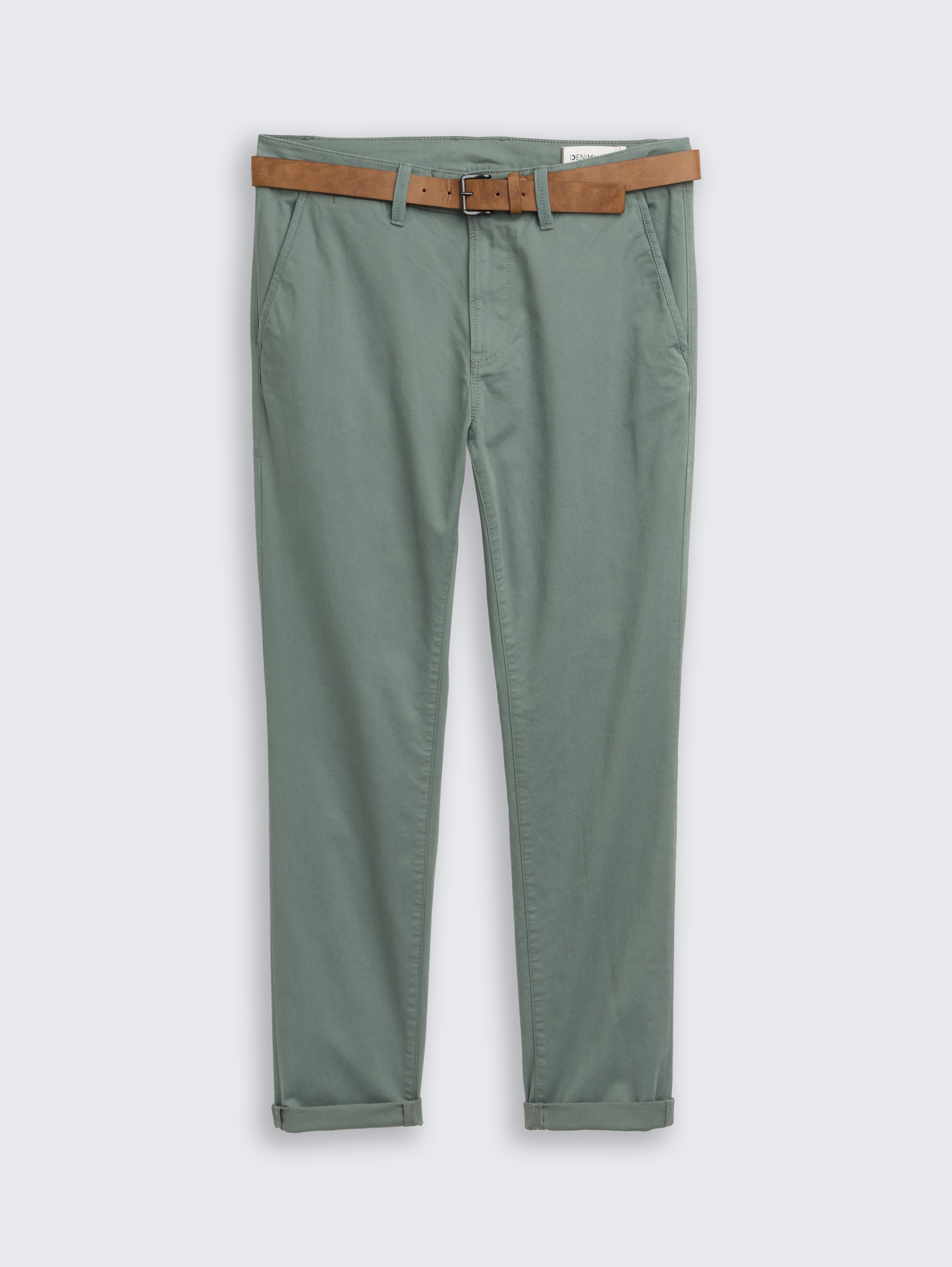 Chino trousers with belt by Tom Tailor