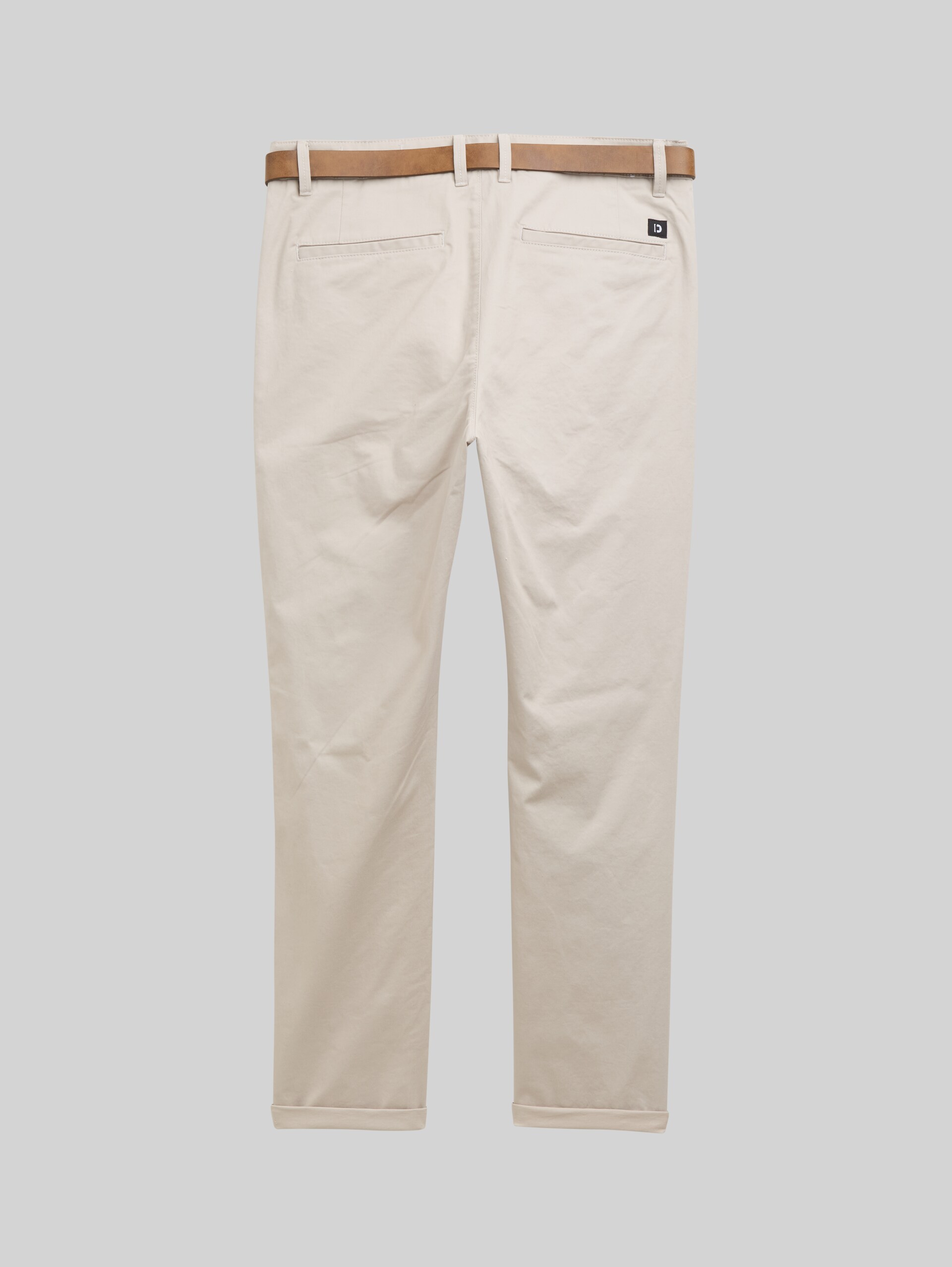 Slim Chino Hose mit Gürtel - cloud grey