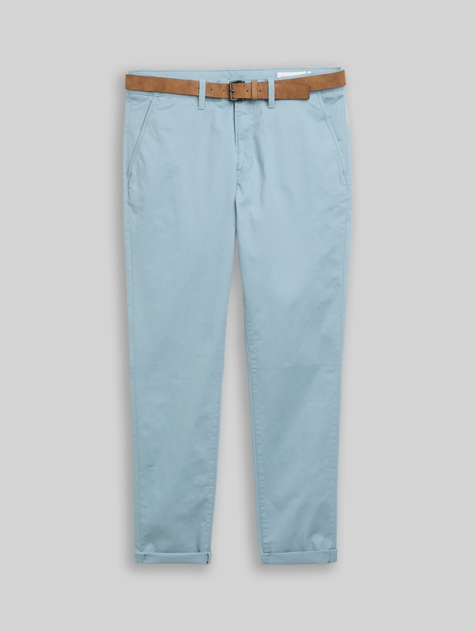 Slim Chino Hose mit Gürtel von Denim Male, citadel blue