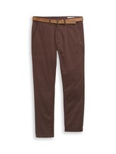 Geselecteerd, Slim-fit chino met riem door Tom Tailor, bruin