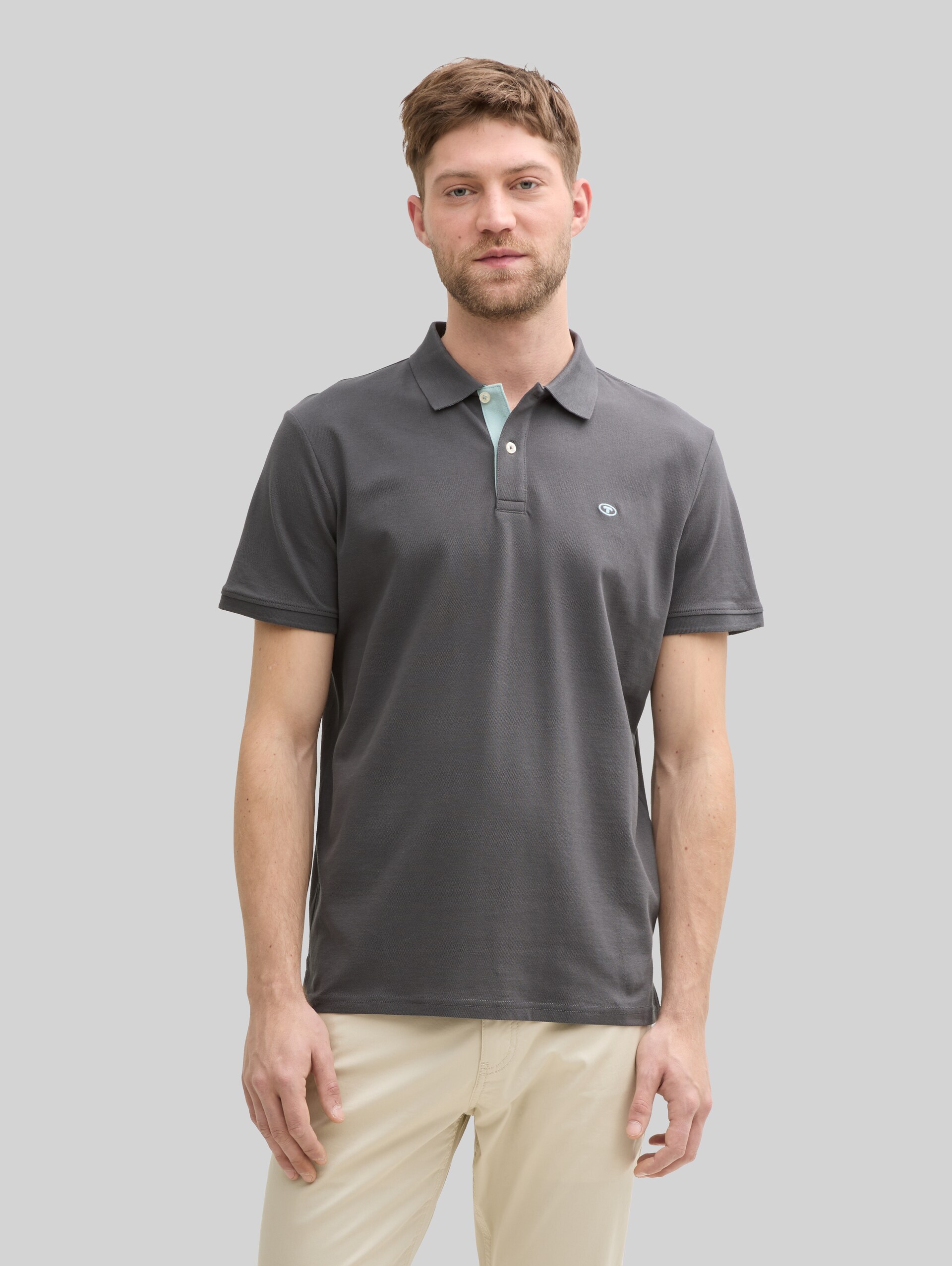 Cotton piqué polo shirt - Dark Shadow