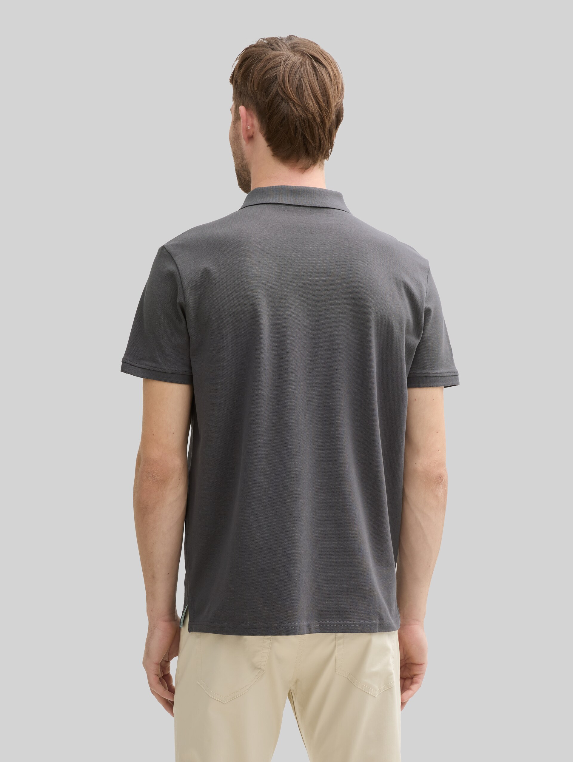 Cotton piqué polo shirt - Dark Shadow