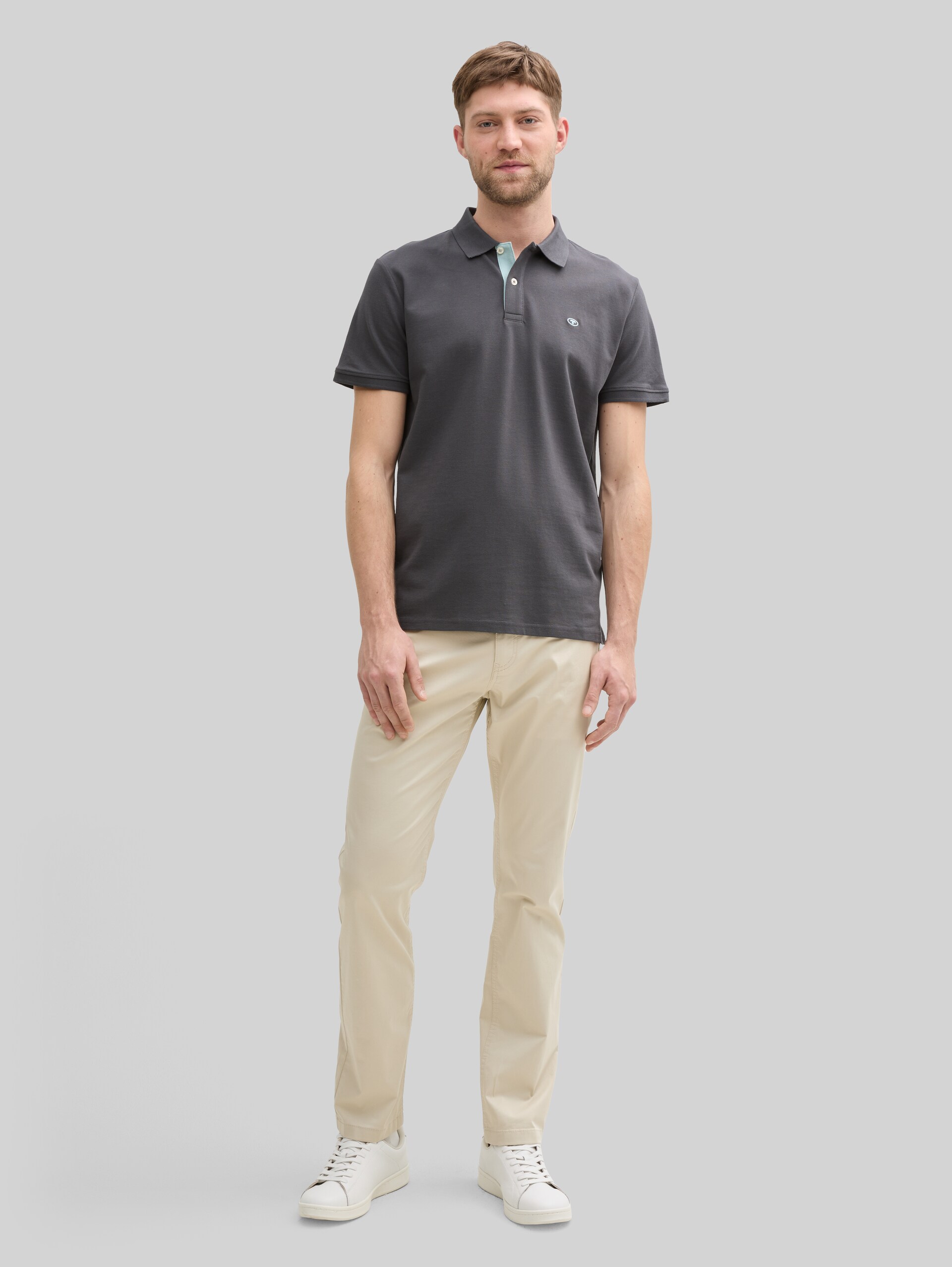 Cotton piqué polo shirt - Dark Shadow