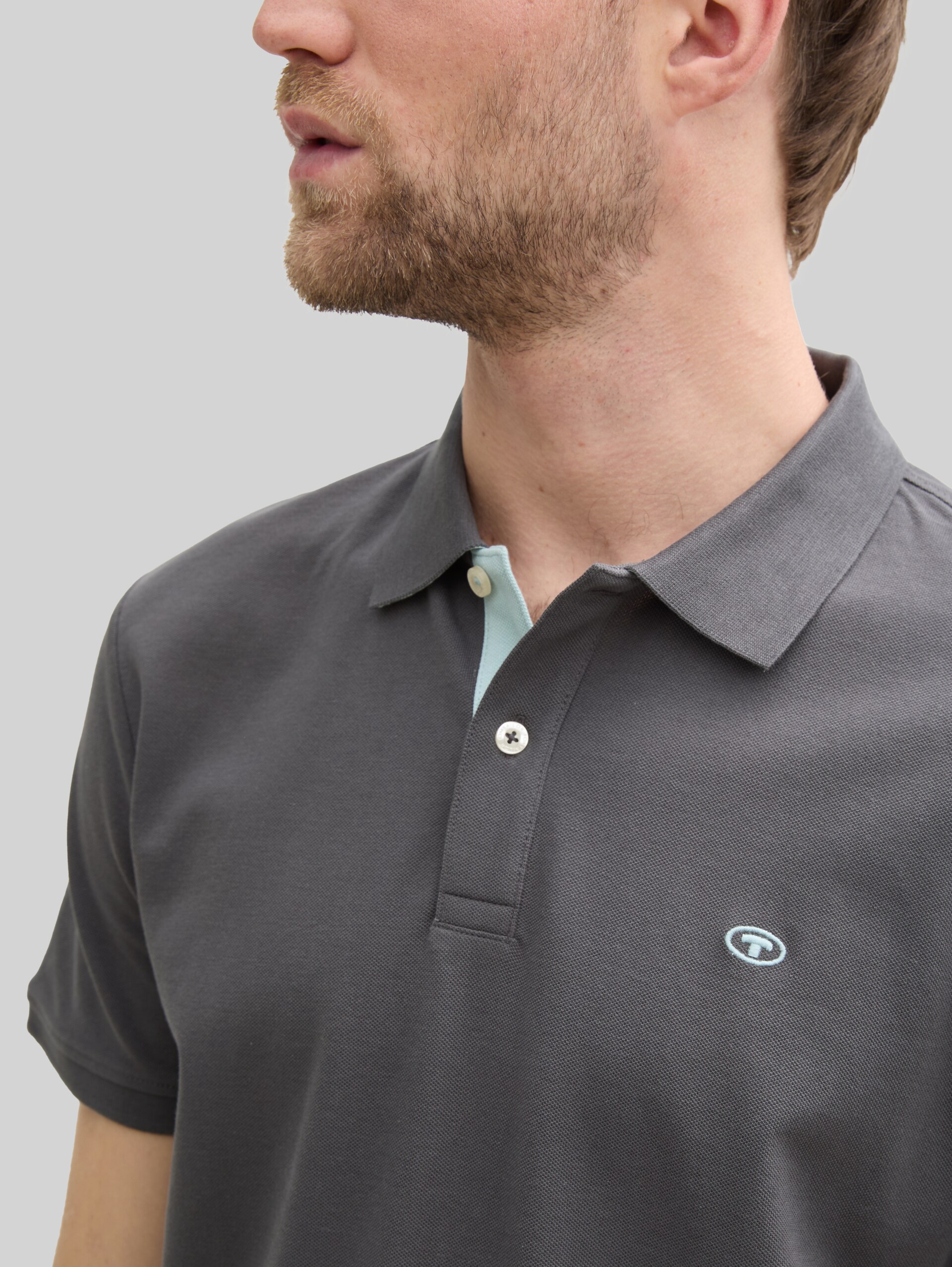 Cotton piqué polo shirt - Dark Shadow
