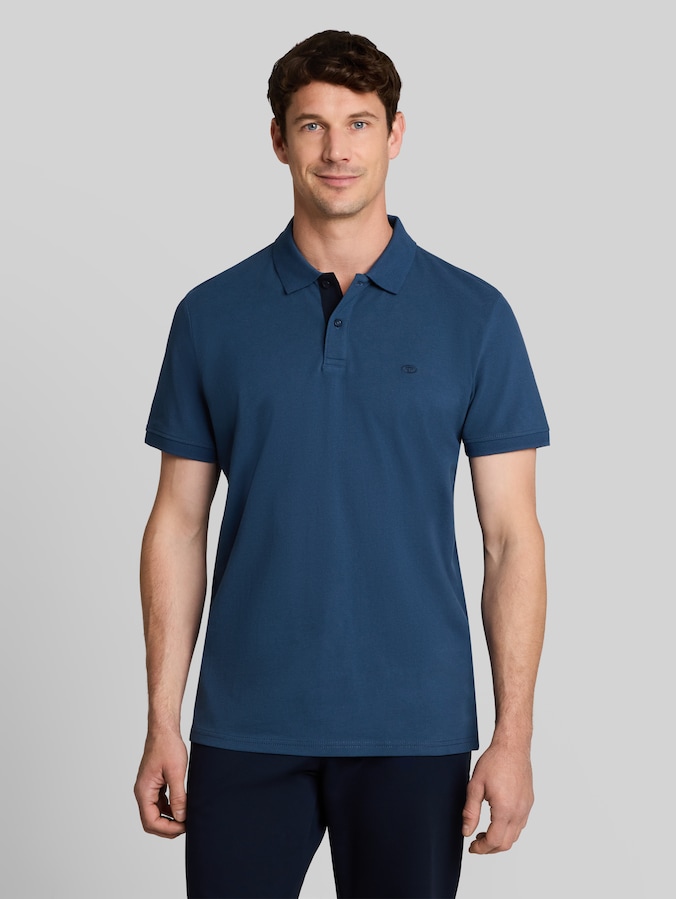 Piqué Poloshirt aus Baumwolle von Men, Dark Duck Blue