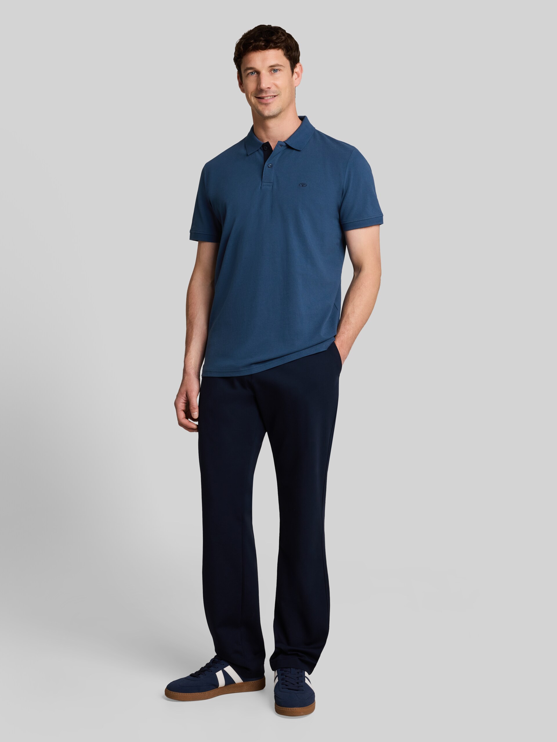 Piqué poloshirt van katoen - Dark Duck Blue