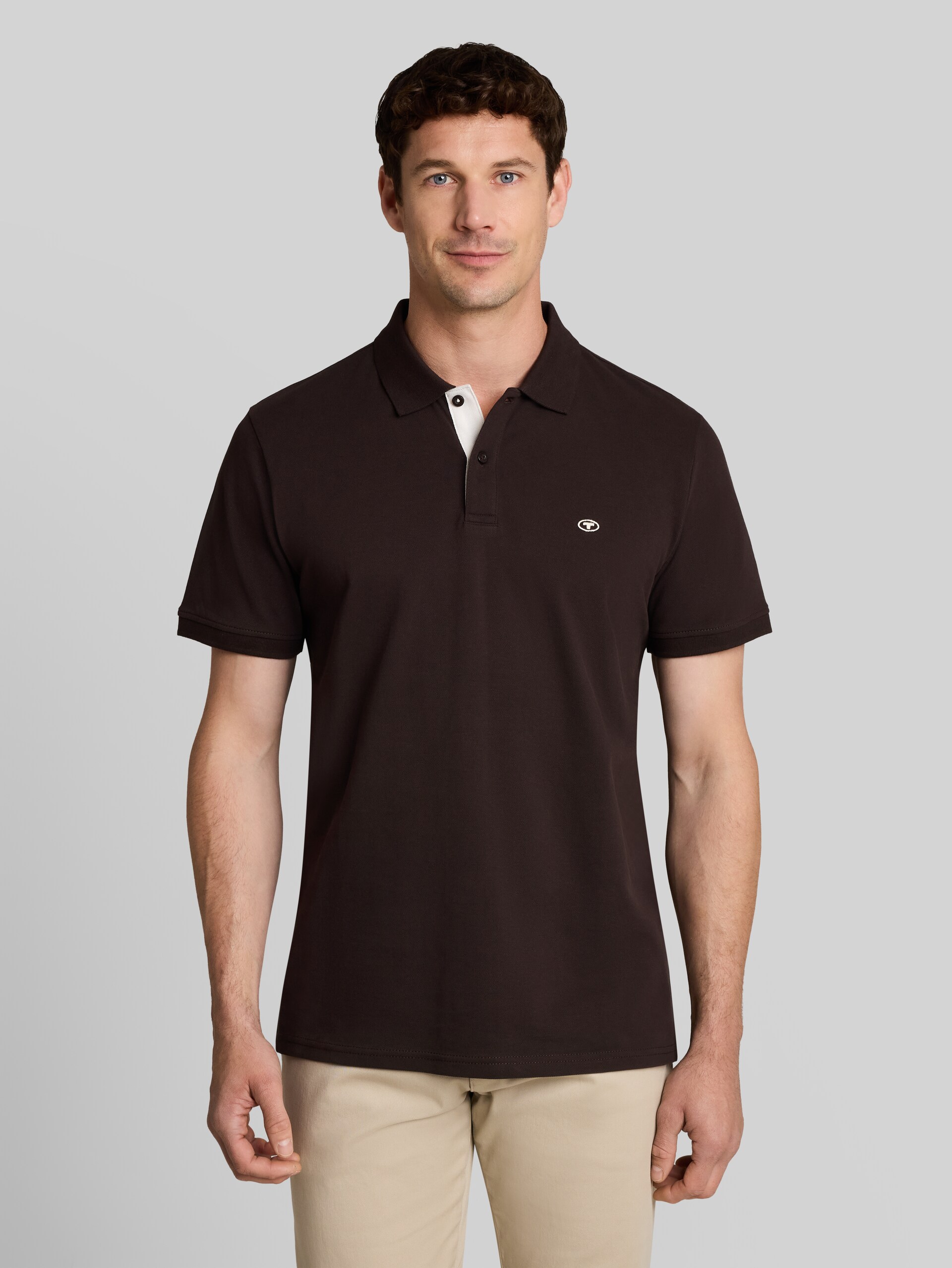 Piqué poloshirt van katoen - Dark Chocolate Brown