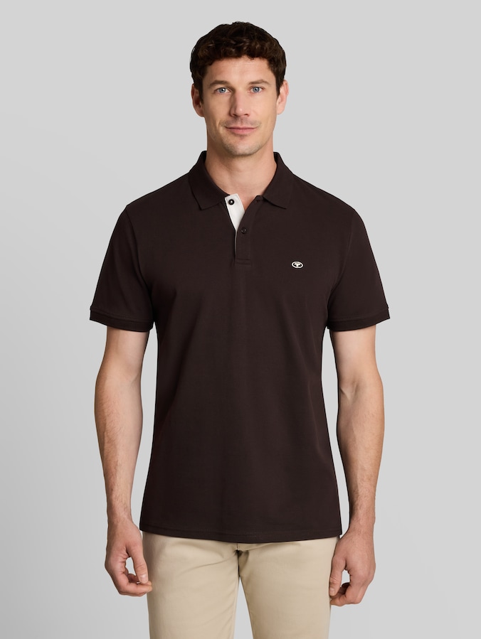 Piqué Poloshirt aus Baumwolle von Men, Dark Chocolate Brown