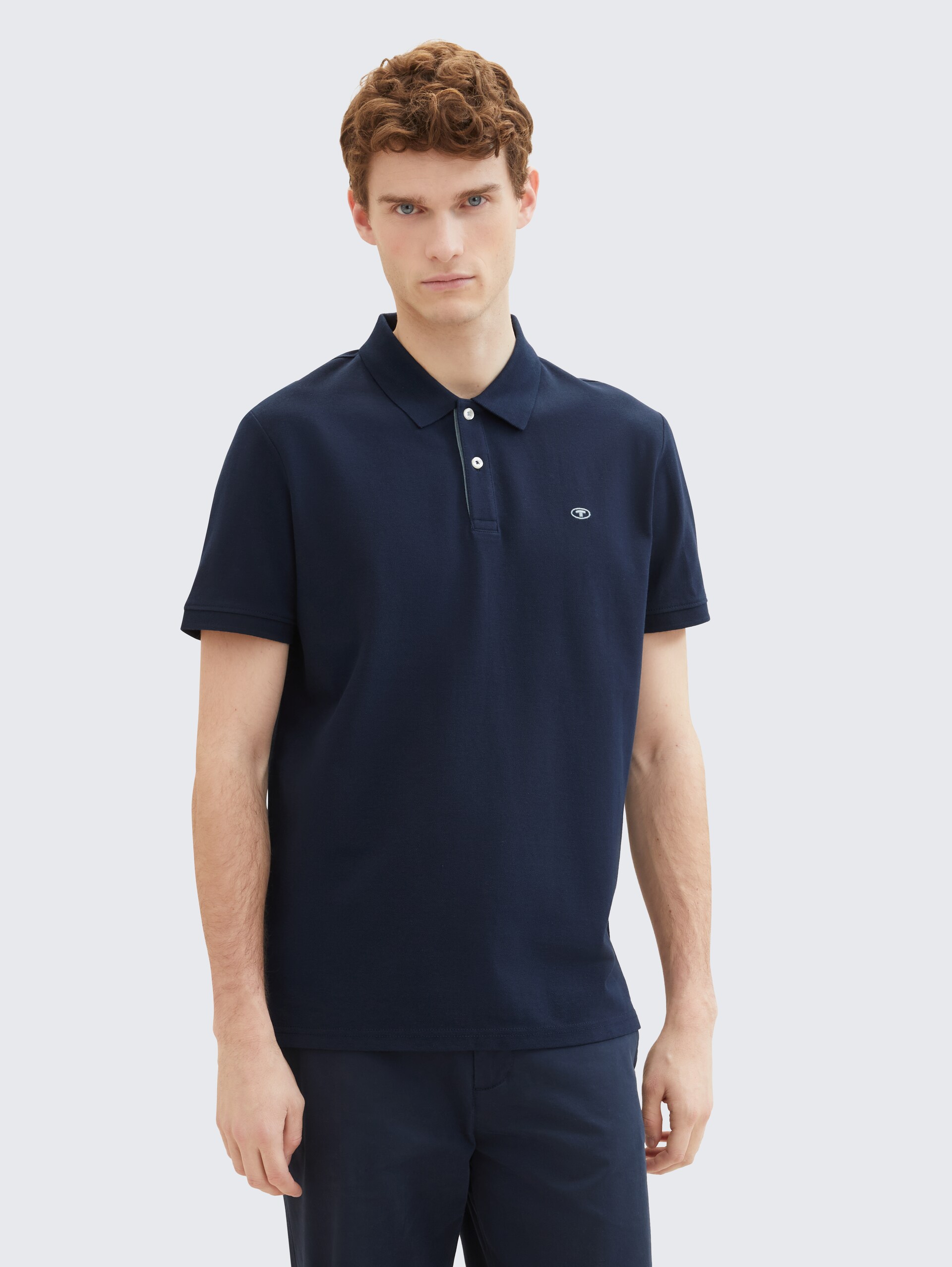 Piqué Poloshirt aus Baumwolle - sky captain blue