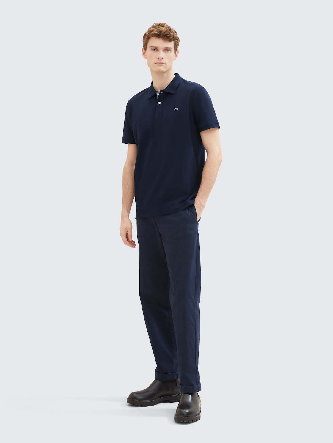 Piqué Poloshirt aus Baumwolle - sky captain blue