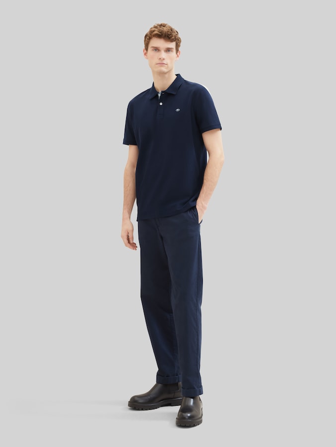 Cotton piqué polo shirt by Men, sky captain blue