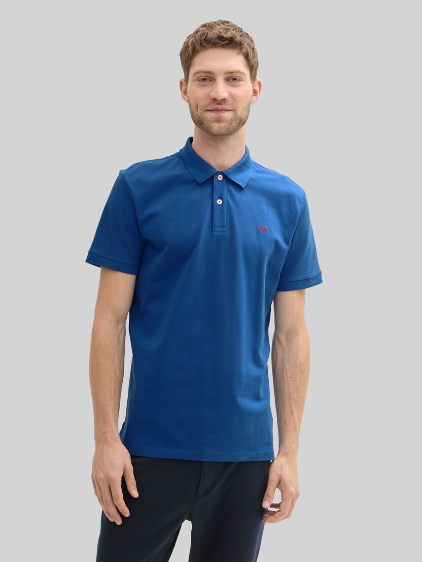 Piqué-poloshirt van katoen door Men, Advanced Blue