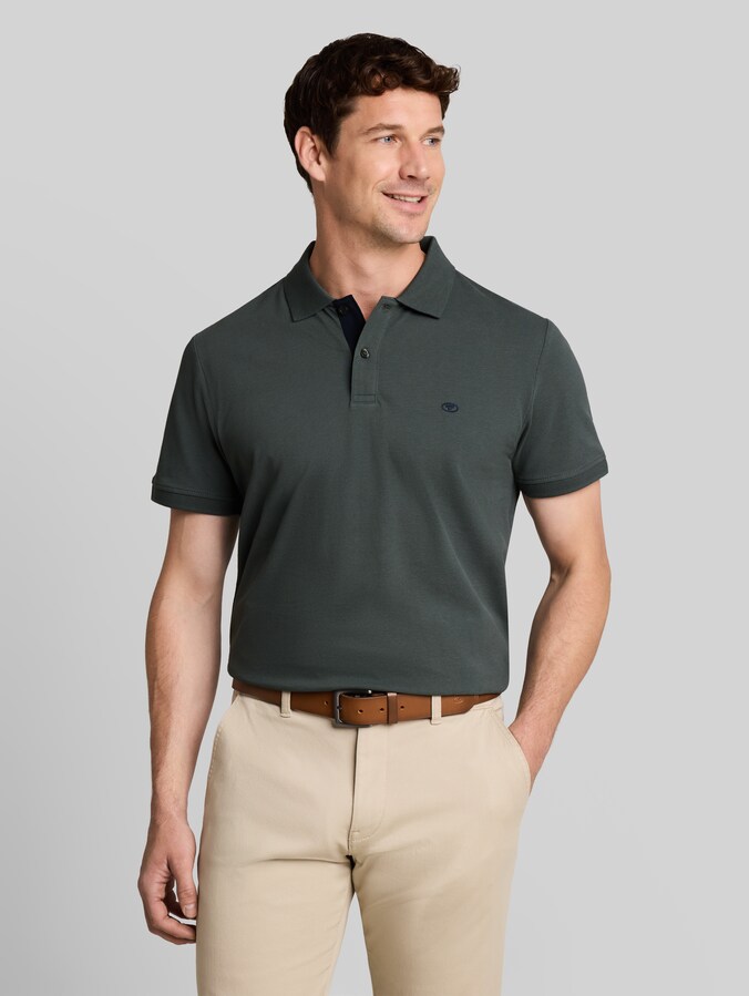 Piqué Poloshirt aus Baumwolle von Men, Darkest Olive