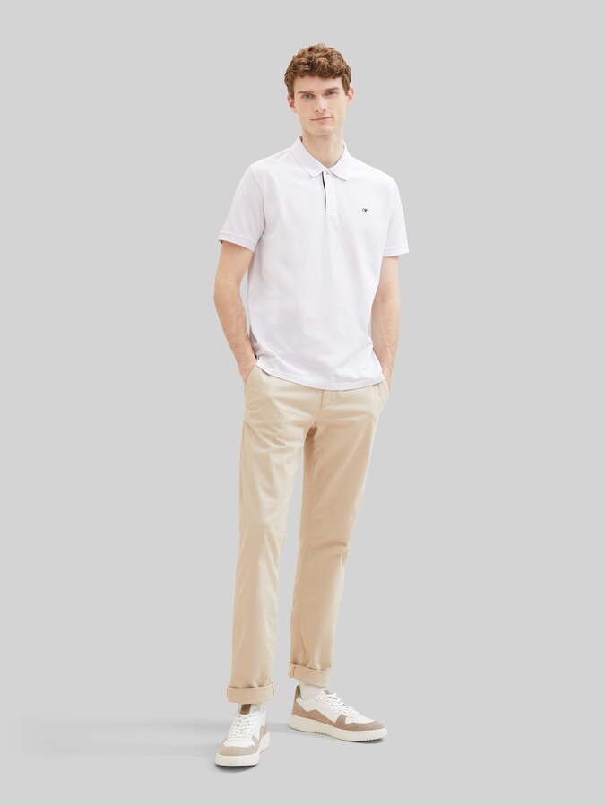 Piqué Poloshirt aus Baumwolle von Men, White
