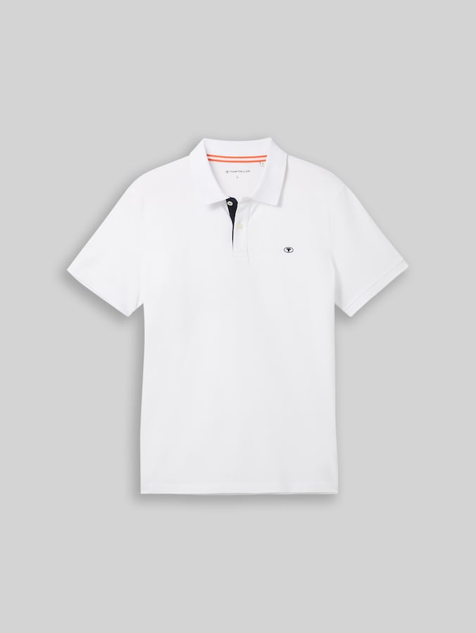 Piqué Poloshirt aus Baumwolle von Men, White