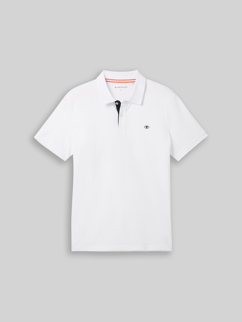 Piqué-poloshirt van katoen door Men, White