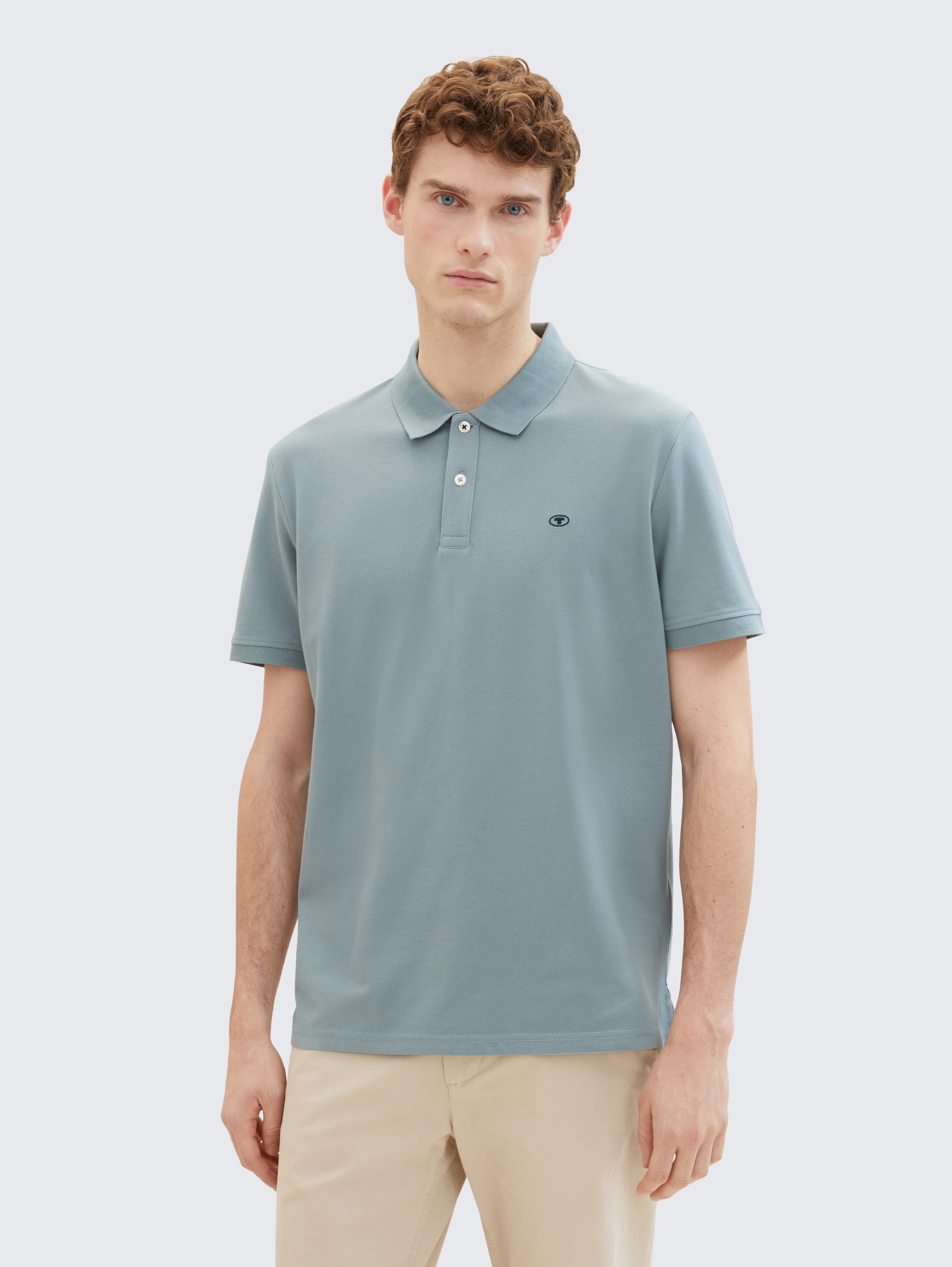 Piqué Poloshirt aus Baumwolle von Men, grey mint