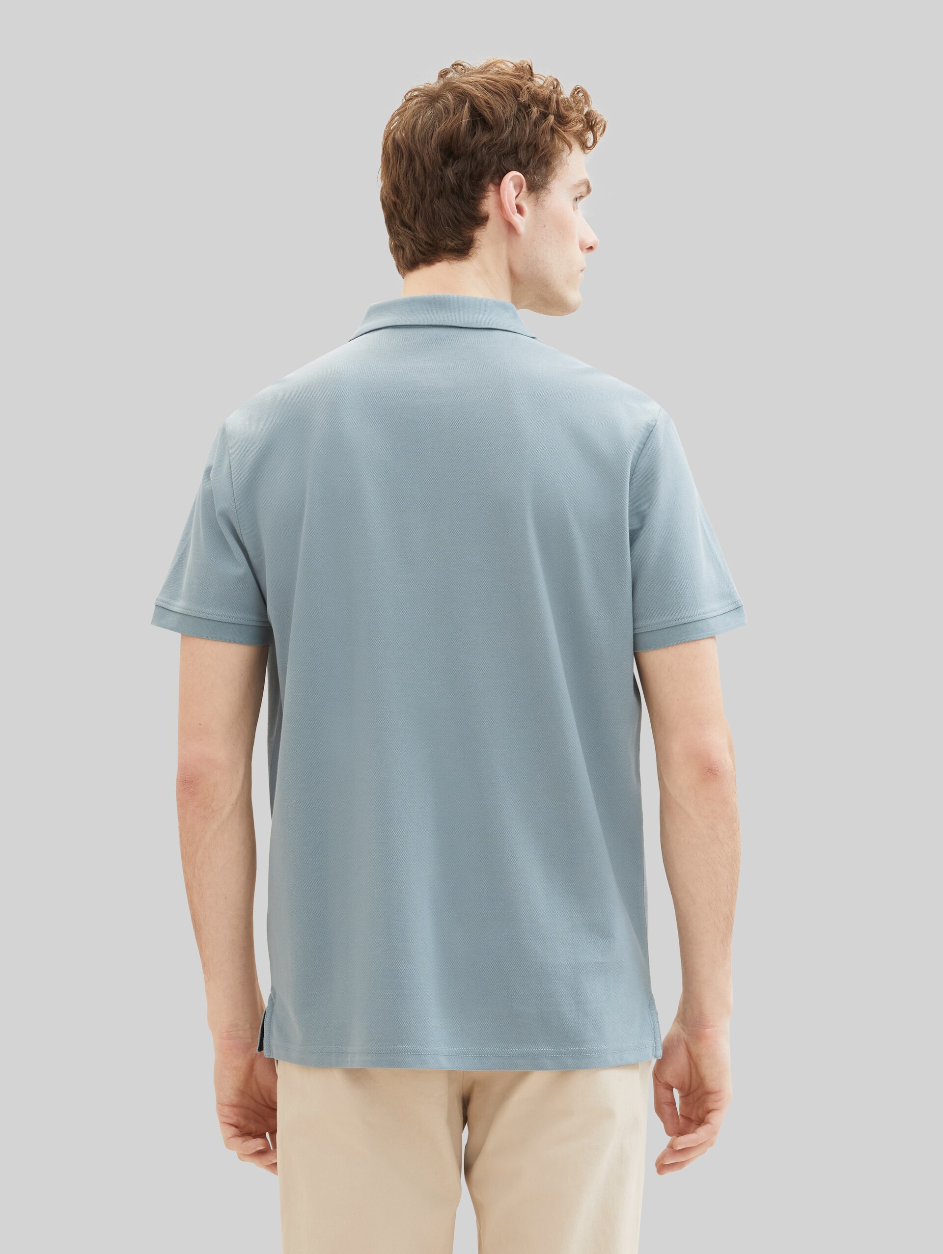 Piqué Poloshirt aus Baumwolle - grey mint