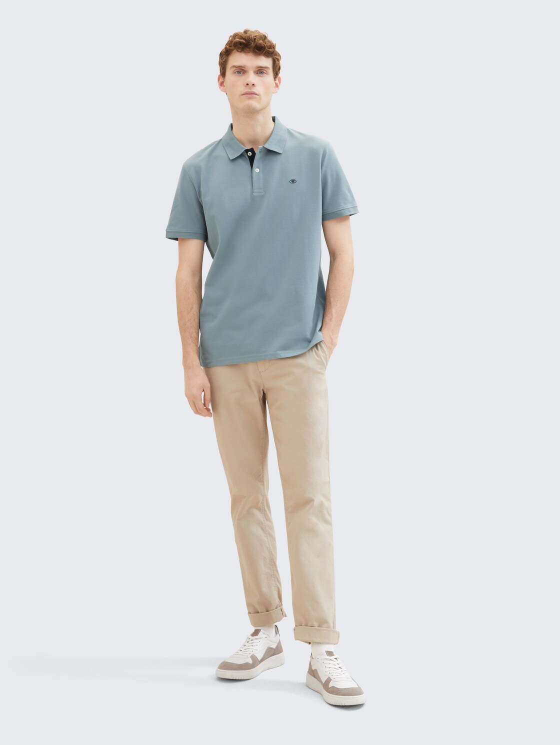 Piqué Poloshirt aus Baumwolle - grey mint