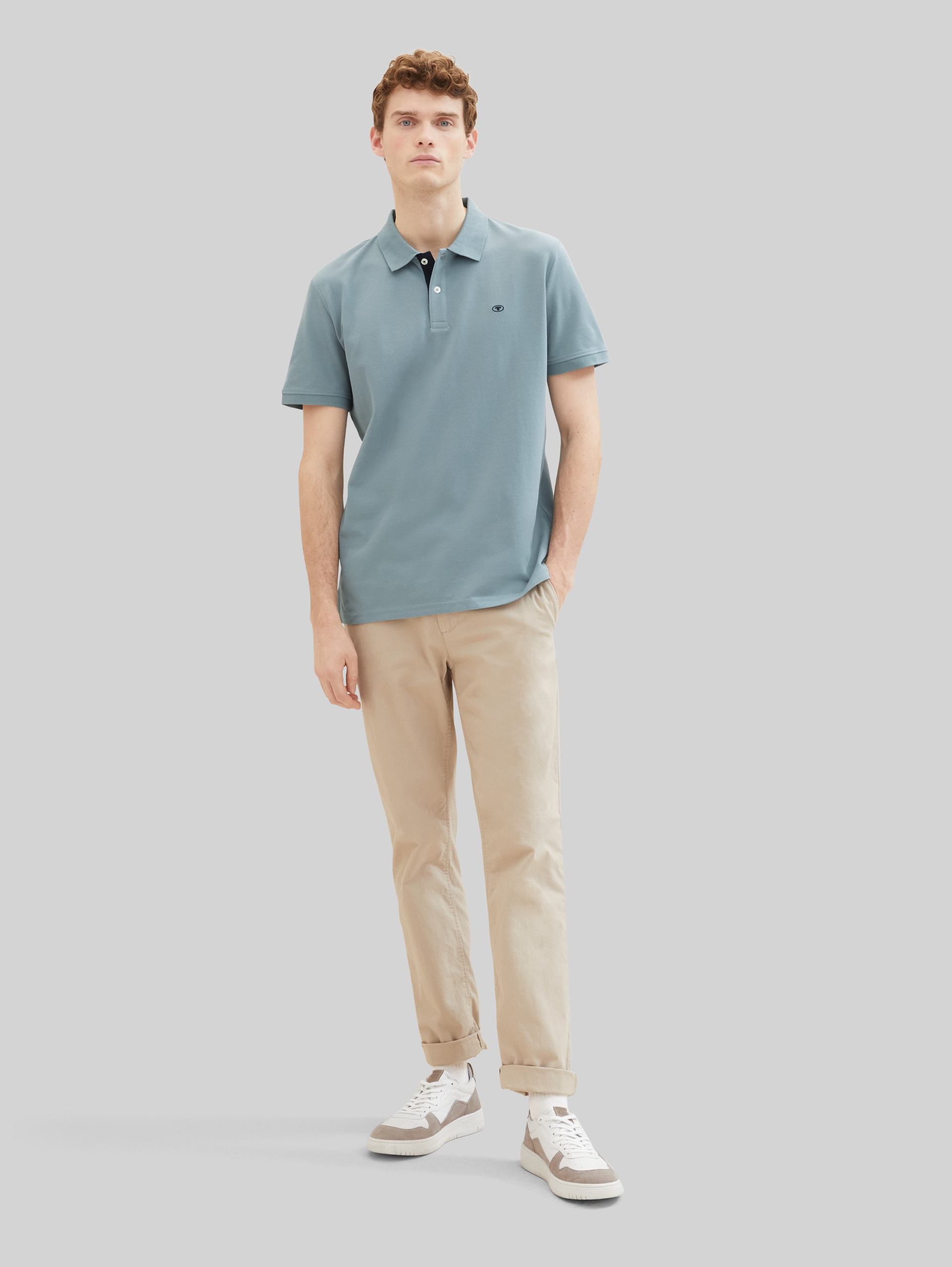 Piqué Poloshirt aus Baumwolle - grey mint