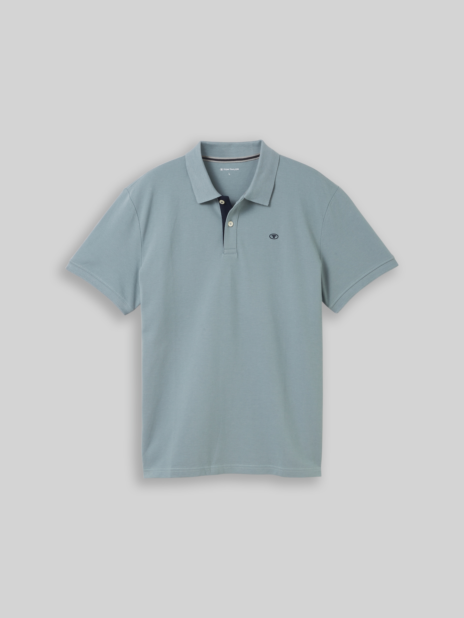Piqué Poloshirt aus Baumwolle - grey mint