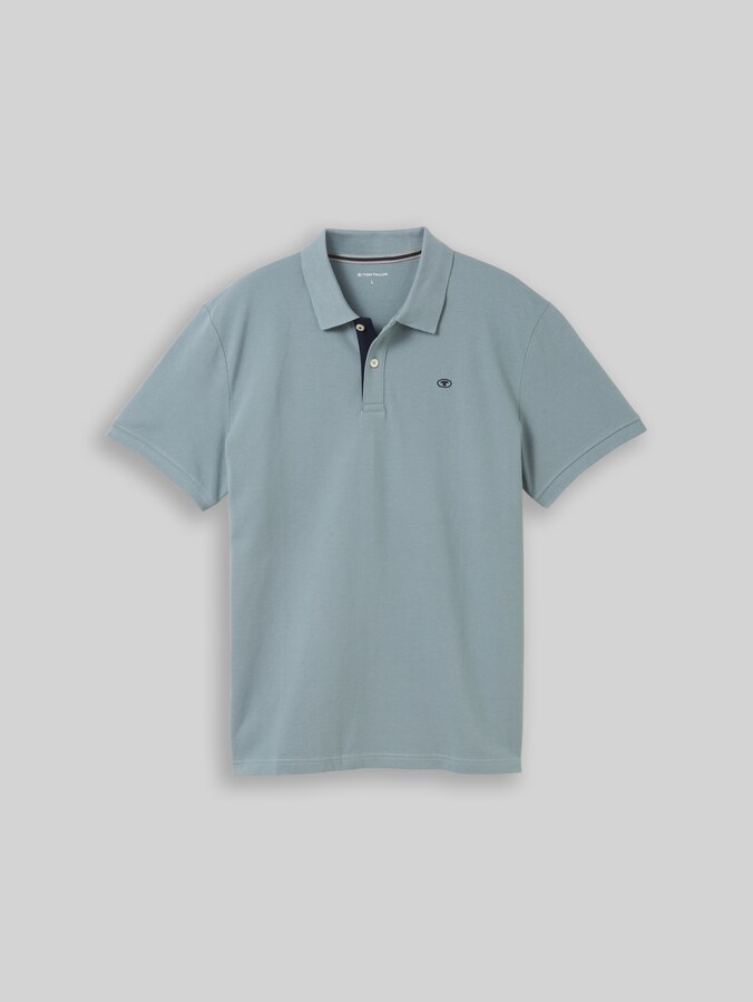 Cotton piqué polo shirt by Men, grey mint