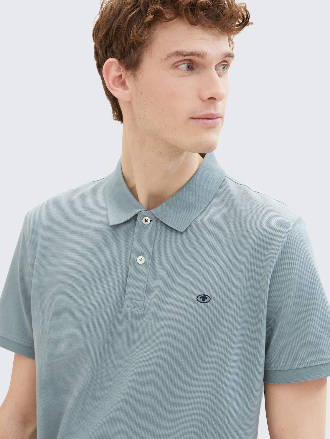 Piqué Poloshirt aus Baumwolle - grey mint