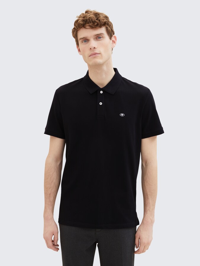 Cotton piqué polo shirt by Men, Black