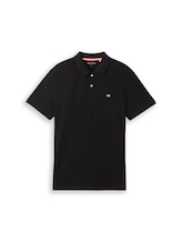 Ausgewählt, Piqué Poloshirt aus Baumwolle von Tom Tailor, schwarz
