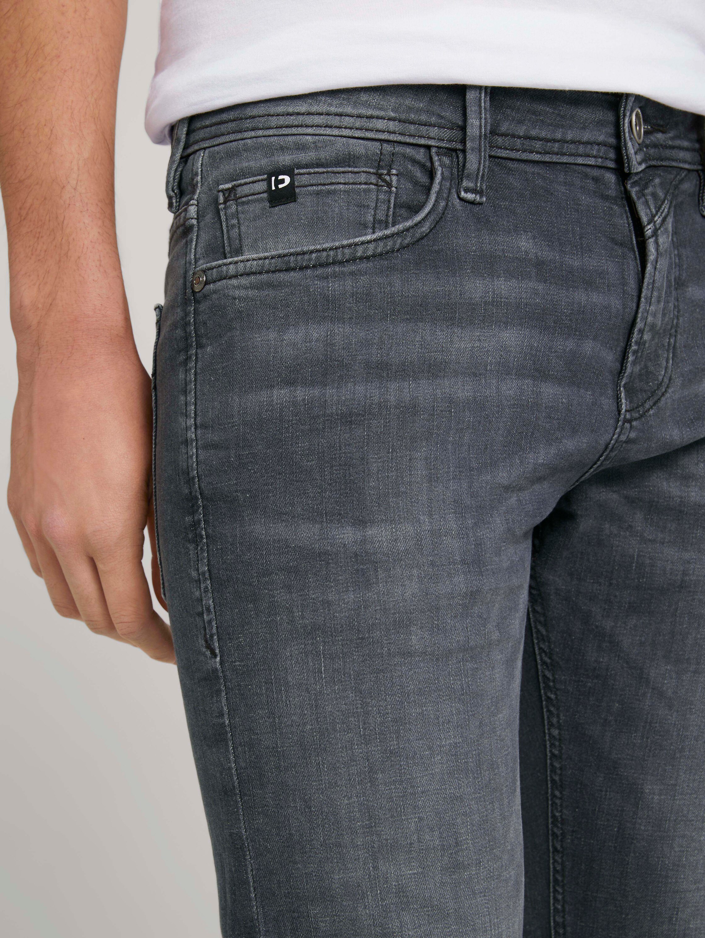 TTPIERS slim jeans with organic cotton - used dark stone grey denim