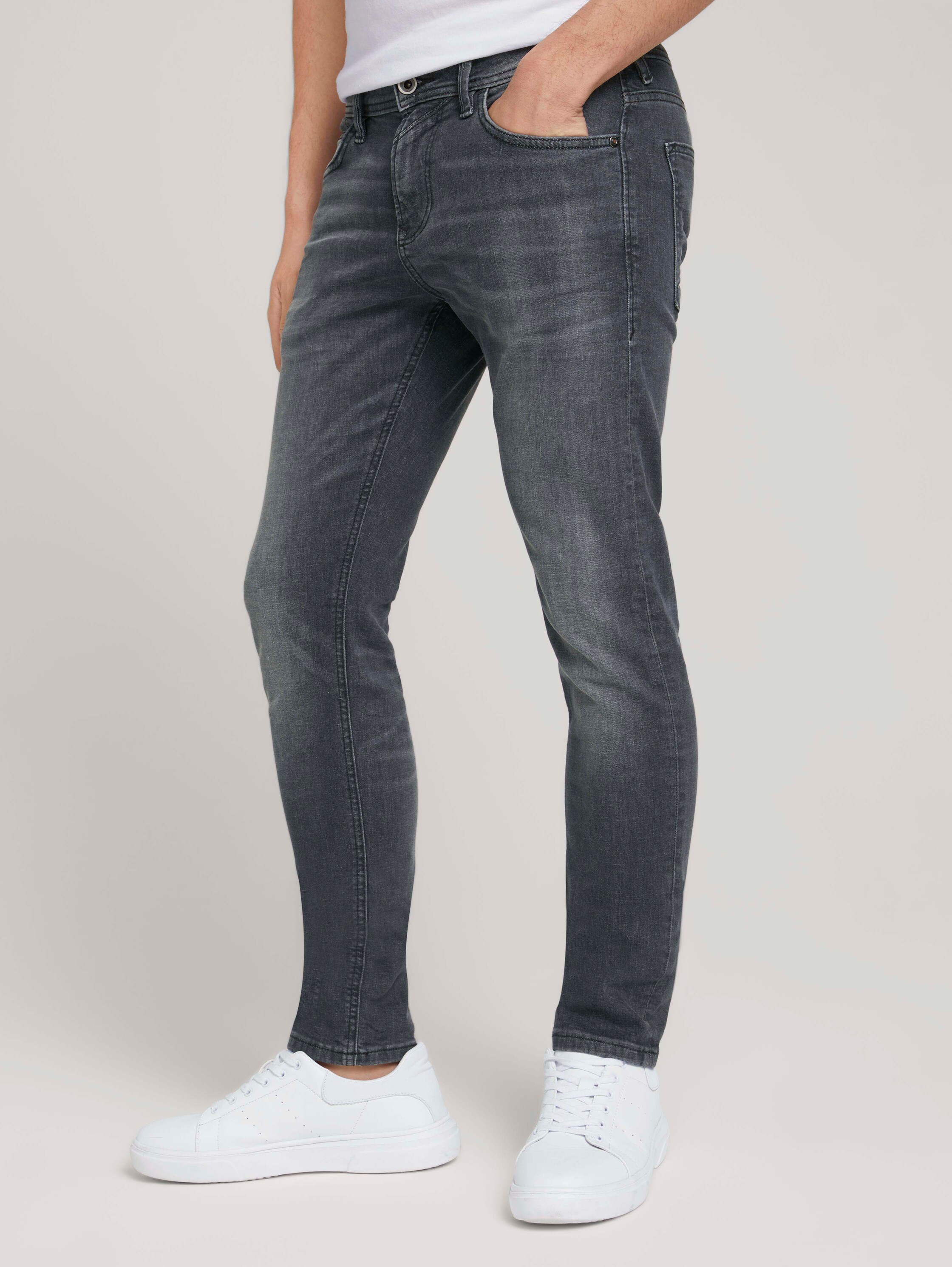 TTPIERS slim jeans with organic cotton - used dark stone grey denim