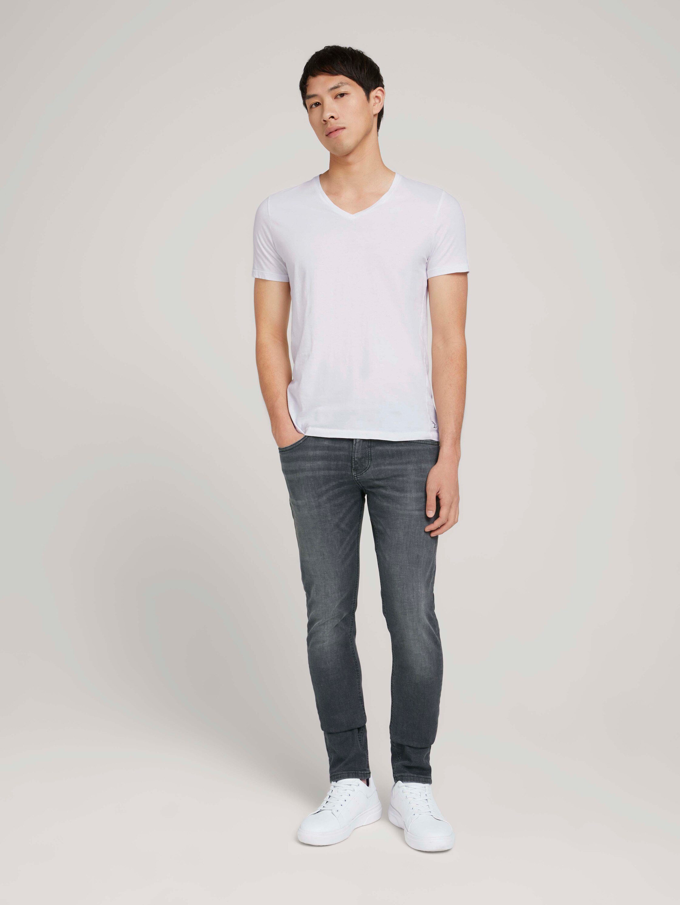 TTPIERS slim jeans with organic cotton - used dark stone grey denim