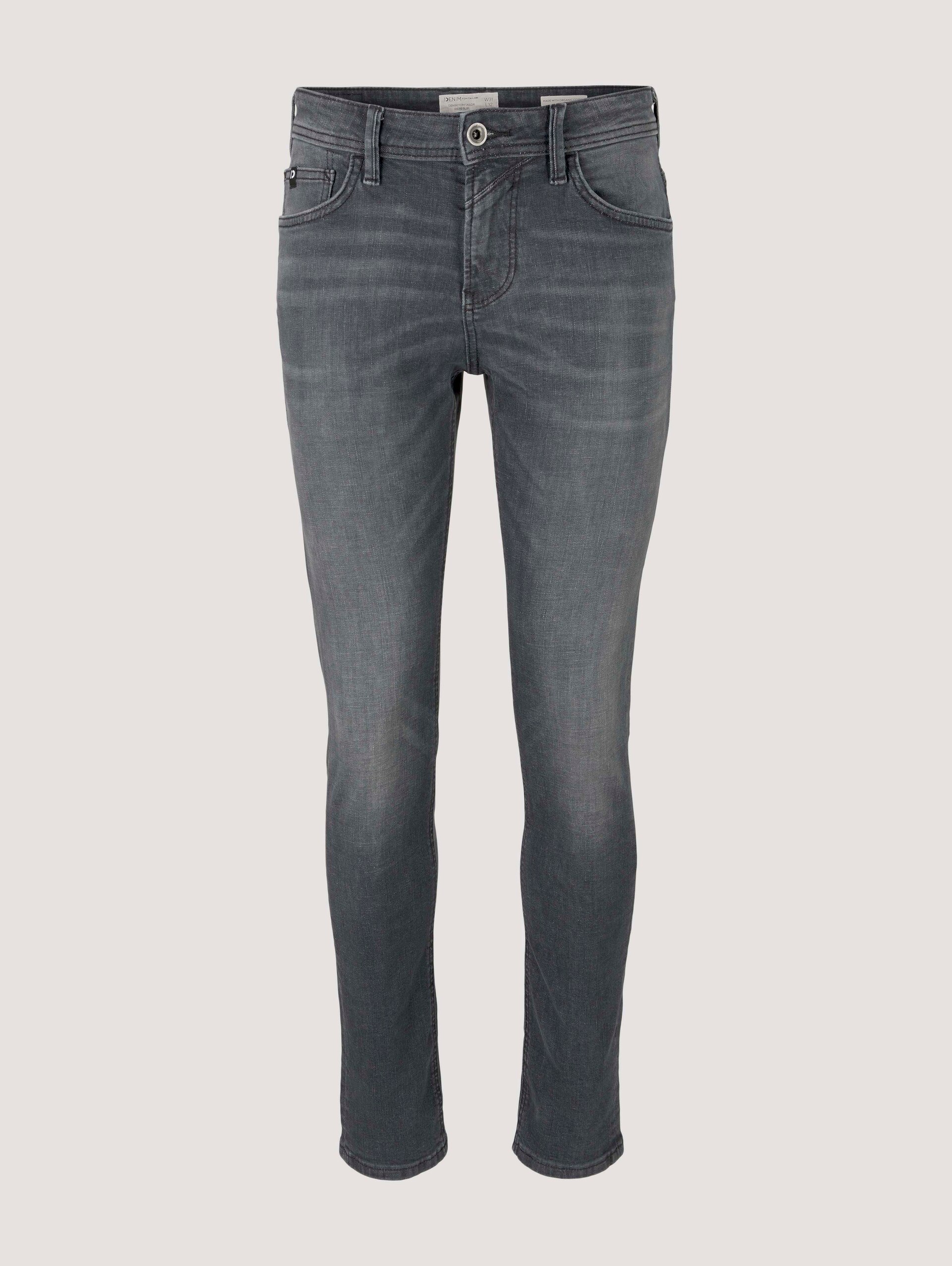 TTPIERS SLIM Jeans - used dark stone grey denim - Vorder-Produkt-Ansicht