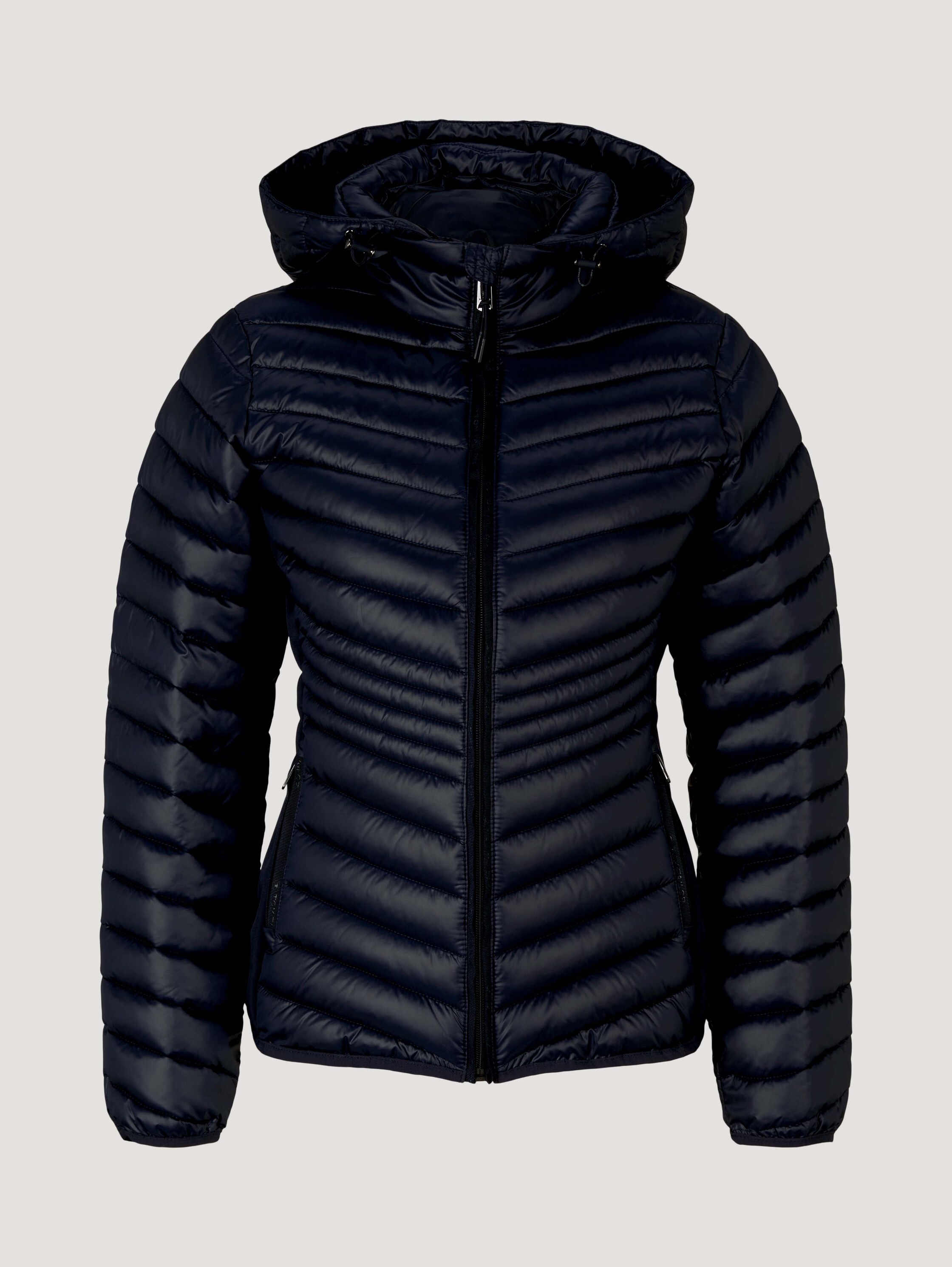 Steppjacke im Materialmix mit recyceltem Polyester - blau - 