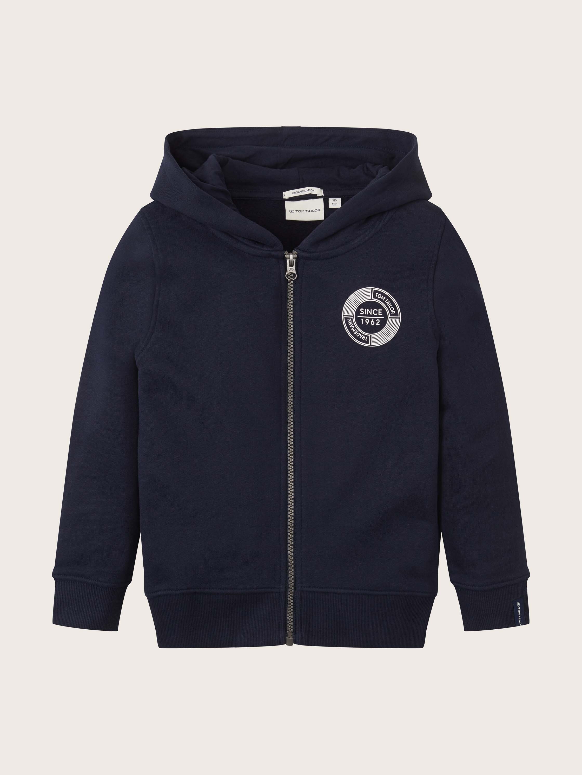 Sweat à capuche avec logo imprimé - bleu - 