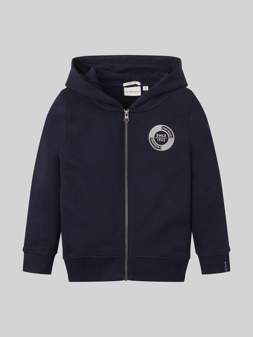 Hoodie sweatjack met print door Mini Boys, sky captain blue