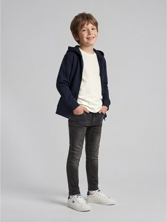 MATT SKINNY Jeans von Mini Boys, clean mid stone black denim