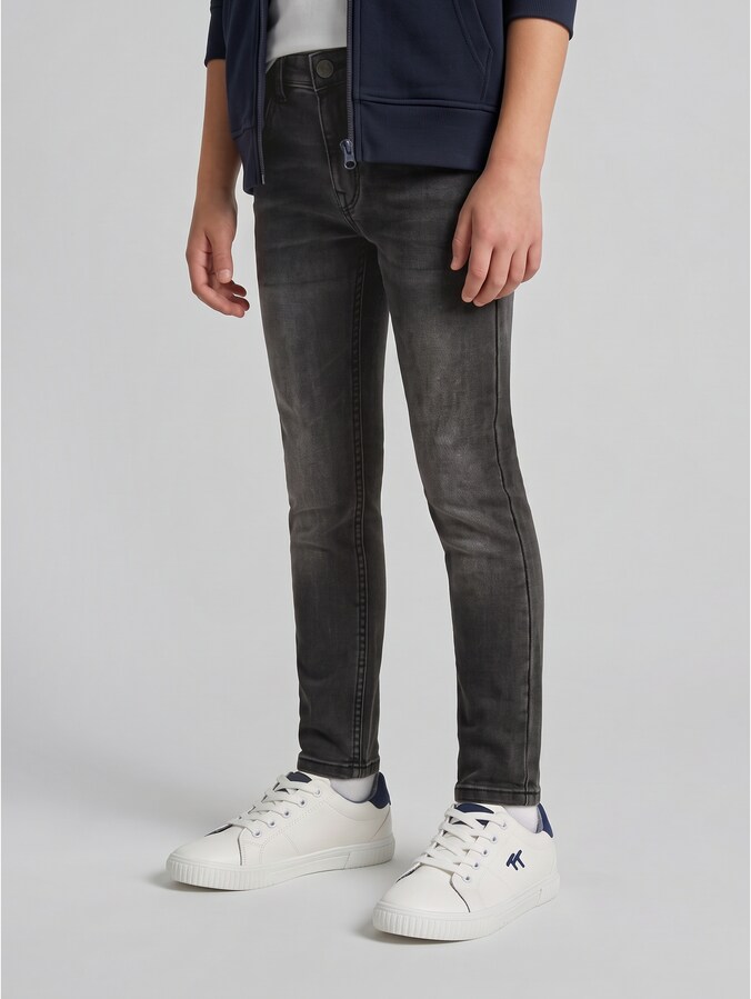 MATT SKINNY Jeans von Mini Boys, clean mid stone black denim