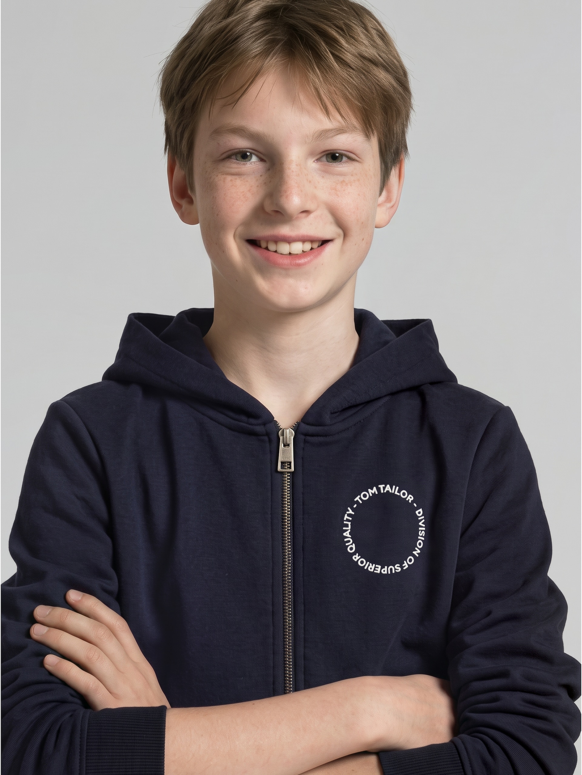Hoodie sweatjack met print - sky captain blue