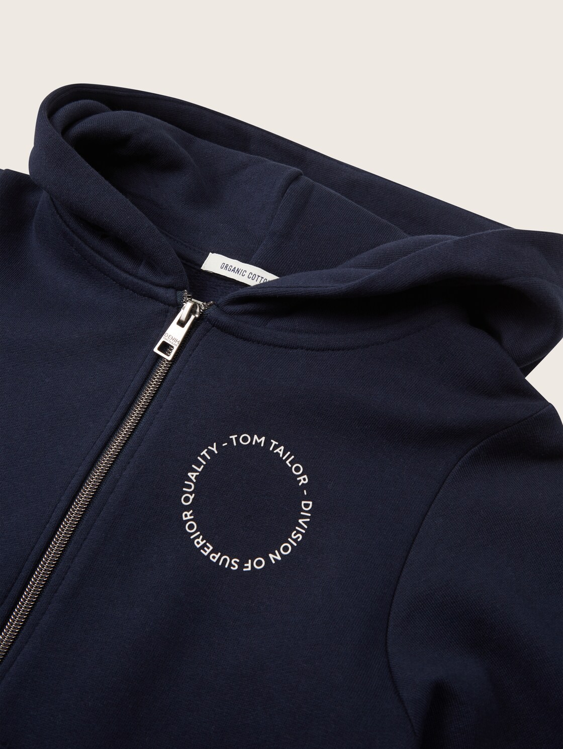 Hoodie Sweatjacke mit Print - sky captain blue - Detail-Model-Ansicht